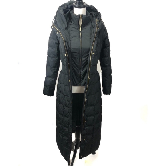 Cole Haan Long Down Quilted Puffer Coat Jacket - Picture 2 of 15